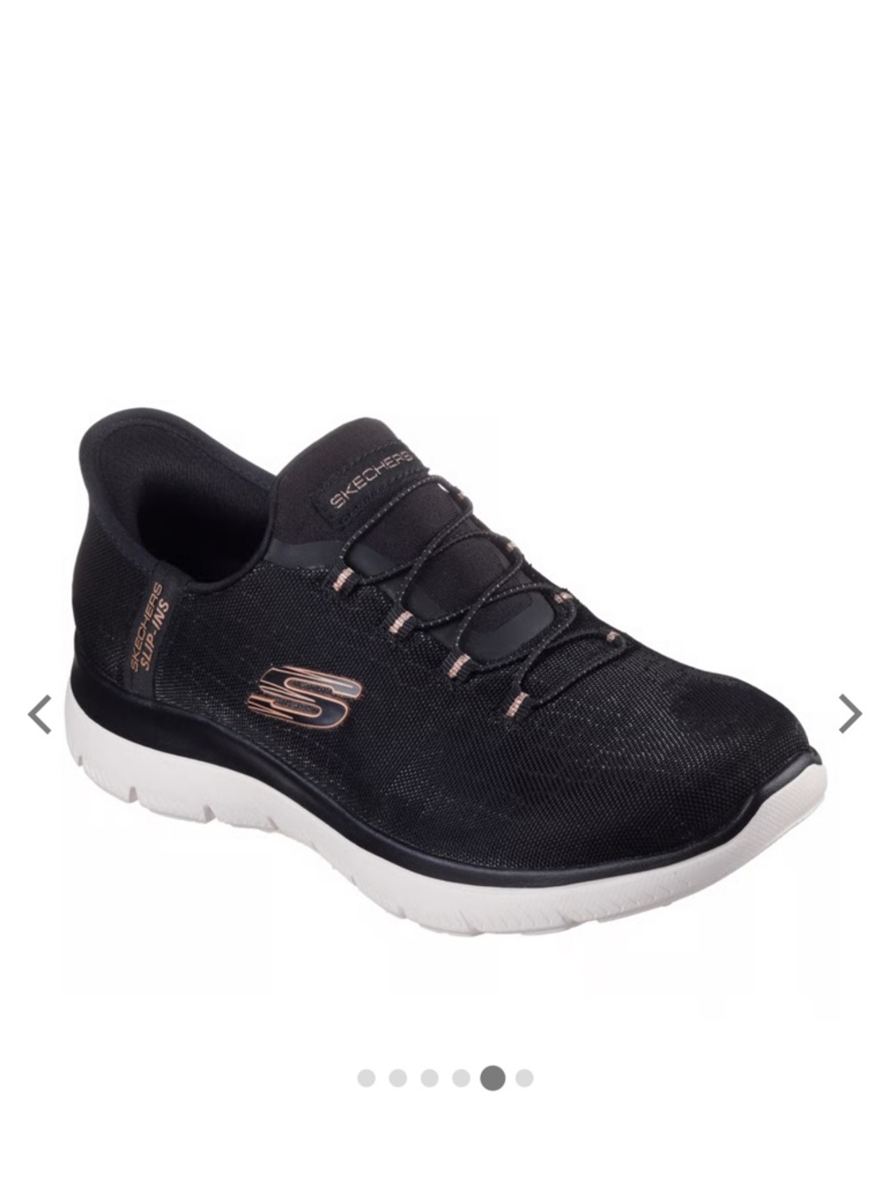 Skechers Summit Slip-ins Classy Night Knit Sneaker with Rose Gold Accents